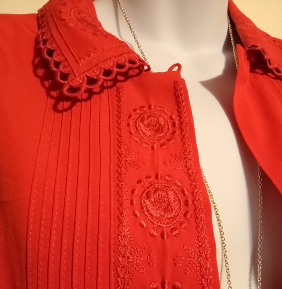 Claudia Richard Red Blouse - Picture 4 of 6